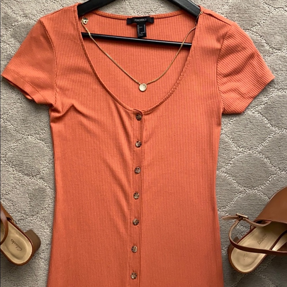 Orange/red midi dress